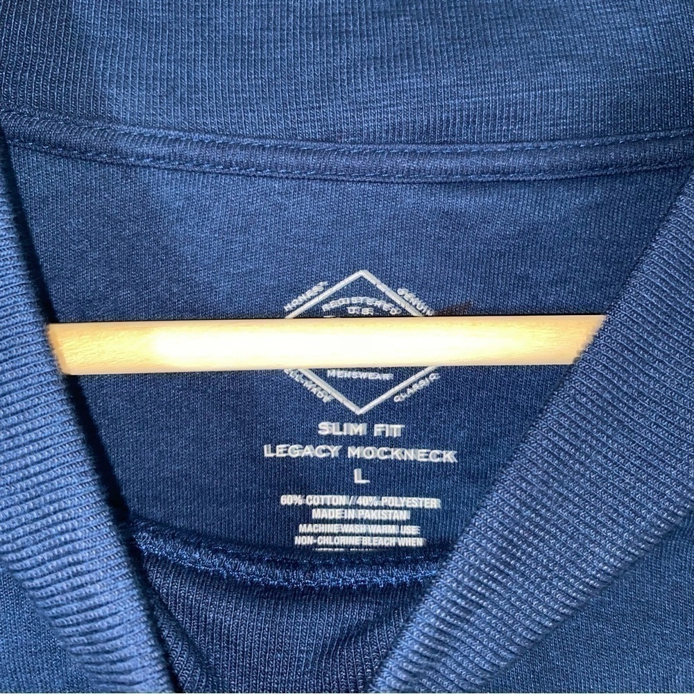 NWT St. John Navy Slim Fit Legacy Mockneck Tee - Picture 4 of 6